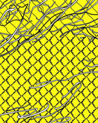 Bright Yellow Wire Mesh Texture Rug