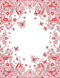 Crimson Butterfly Floral Garland Rug