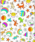 Whimsical Creatures Rainbow Shapes Stars Rug
