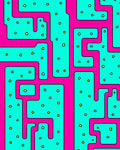 Bold Teal Pink Abstract Path Rug