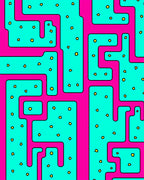 Bold Teal Pink Abstract Path Rug