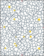 Abstract White Organic Shapes Yellow Stars Rug