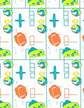 Playful Teal Orange Abstract Shapes Rug