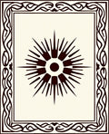 Bold Dark Sunburst Frame Rug