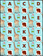 Whimsical Giraffe Alphabet Animals Rug