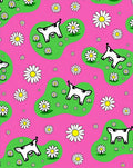 Pink Daisy Cow Meadow Rug