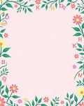 Whimsical Floral Alphabet Border Rug