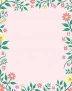 Whimsical Floral Alphabet Border Rug