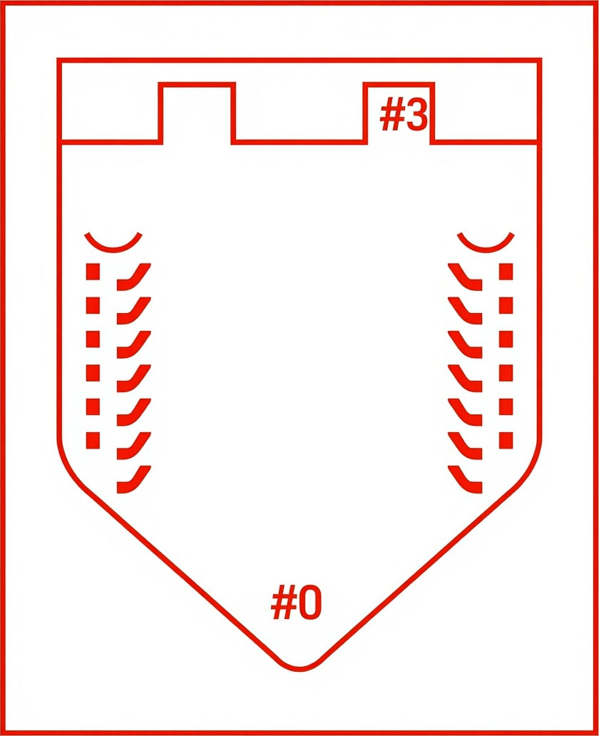 Red Outline Baseball Home Plate Graphic Rug