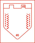 Red Outline Baseball Home Plate Graphic Rug