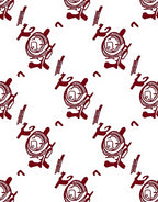 Deep Red Tribal Totem Arrangement Rug