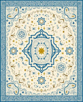 Ornate Teal and Gold Medallion Rug