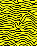 Yellow Black Abstract Curved Lines Rug