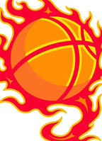 Flaming Basketball Fire Graphic Rug