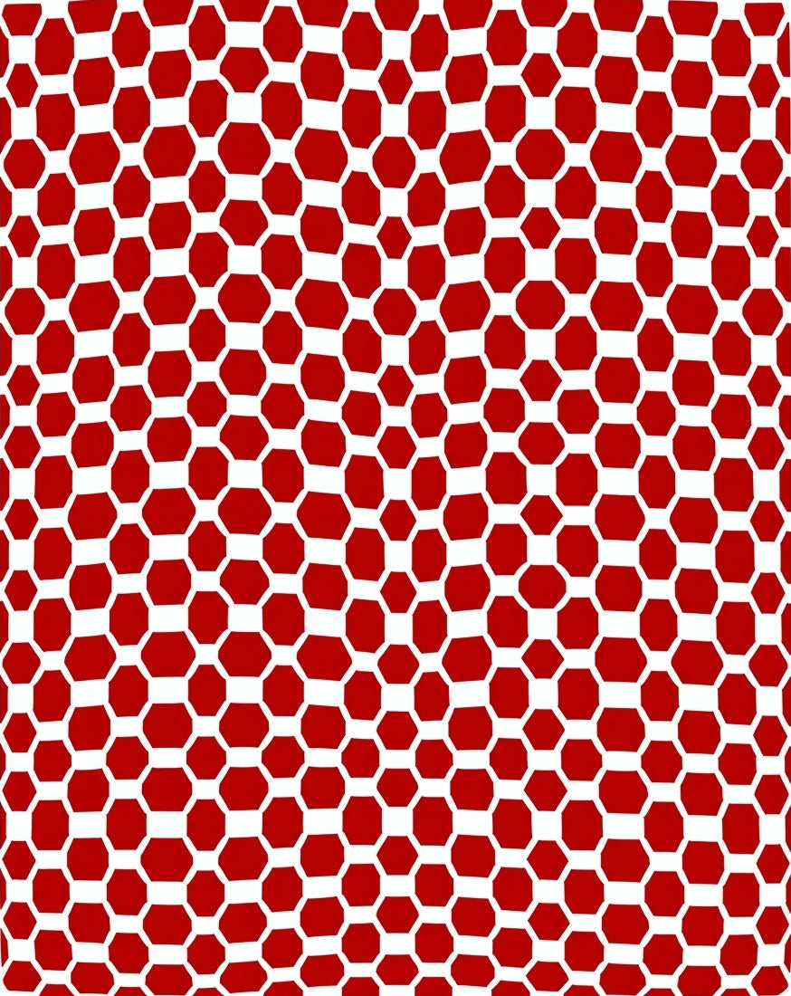 Vibrant Crimson Hexagonal Grid Rug