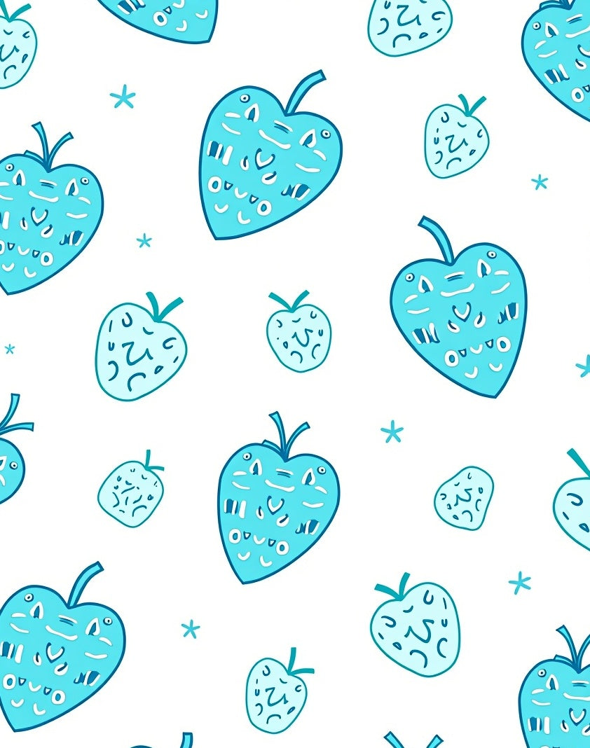 Aqua Berry Medley Repeating Pattern Rug