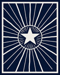 Navy White Radiant Star Burst Rug