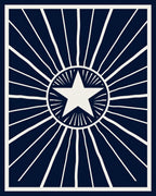 Navy White Radiant Star Burst Rug