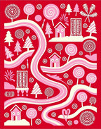 Whimsical Pink and Cream Candy World Rug