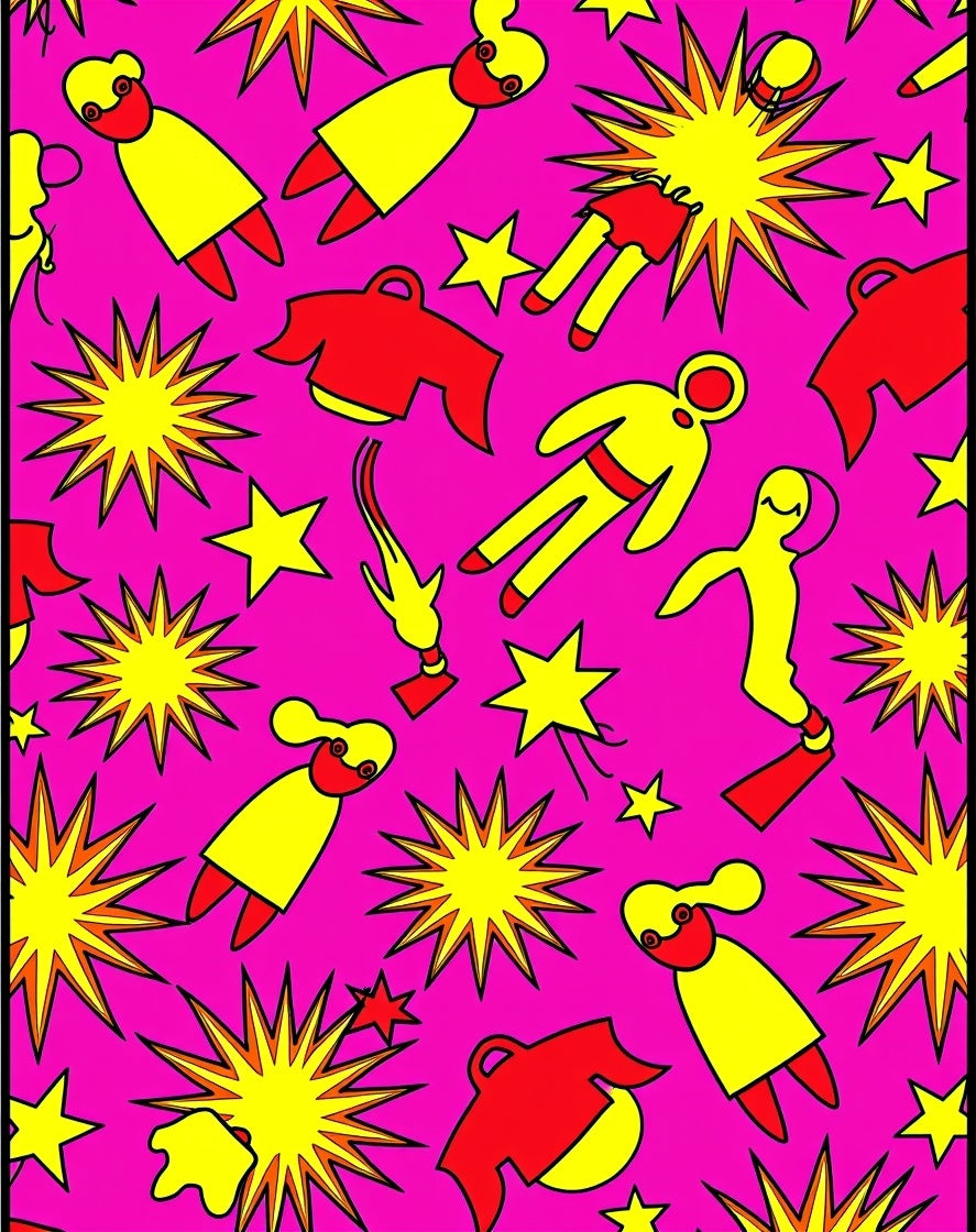 Pop Art Figures And Stars Rug