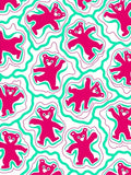Pink Teddy Bear Aqua Swirls Rug