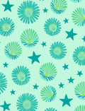 Teal Floral Star Background Rug