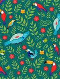 Tropical Birds and Frogs Foliage Rug