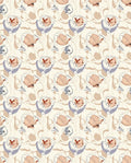 Pale Coral Abstract Floral Swirl Rug