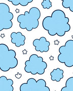 Light Blue Sky Clouds Stars Rug