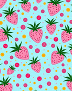 Playful Pink Strawberry Polka Dot medley Rug