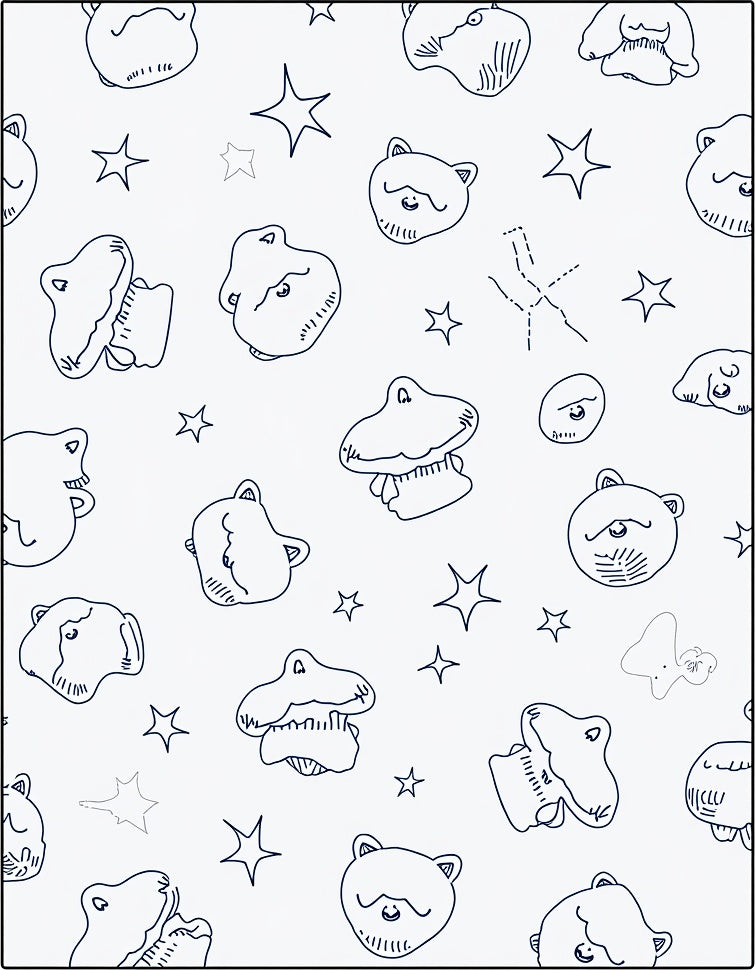 Doodle Creature Starry Night Companions Rug