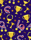 Gold Trophy and Medal Celebration Rug
