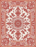 Cardinal Red Floral Symmetry Rug