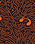 Bold Orange Wavy Lines Rug