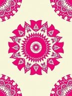 Vibrant Pink Mandala Radial Starburst Rug