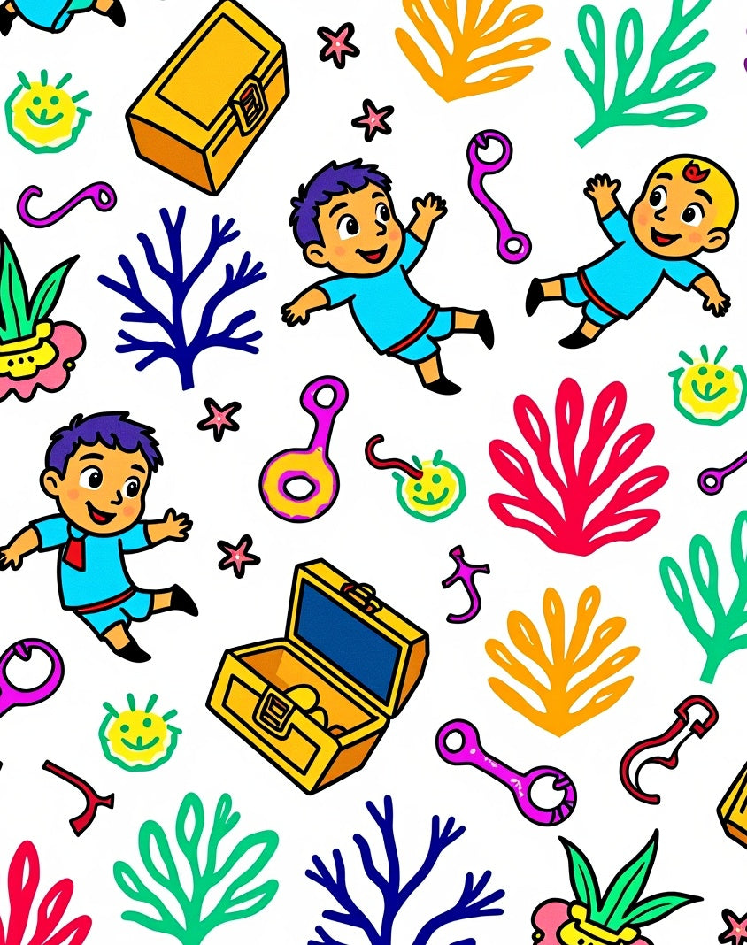 Playful Kids Treasure Coral Garden Rug