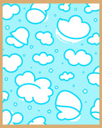 Whimsical Blue Sky Cloud Scatter Rug