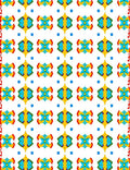 Vibrant Yellow Blue Geometric Kaleidoscope Rug