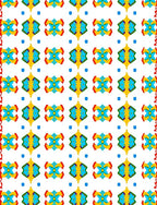 Vibrant Yellow Blue Geometric Kaleidoscope Rug