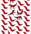 Red Whimsical Animals Scattered Rug