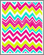 Vibrant Pink Turquoise Zigzag Chevron Rug