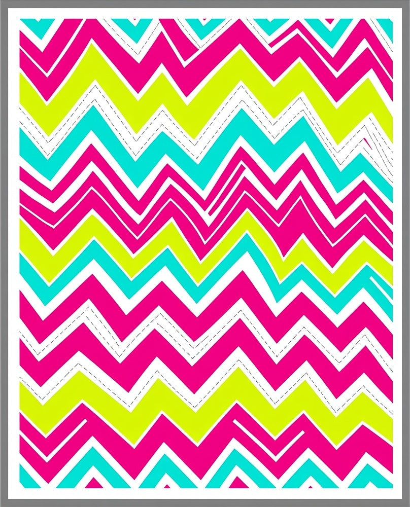 Vibrant Pink Turquoise Zigzag Chevron Rug