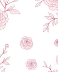 Pale Pink Rose Outline Art Rug