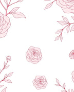 Pale Pink Rose Outline Art Rug