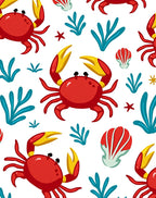Red Crab Underwater Scene Rug