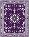 Deep Plum Floral Star Medallion Rug