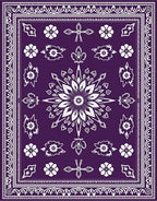 Deep Plum Floral Star Medallion Rug