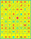 Vibrant Alphabet Grid Graphic Rug
