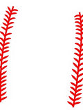 Red Baseball Stitch Border Rug