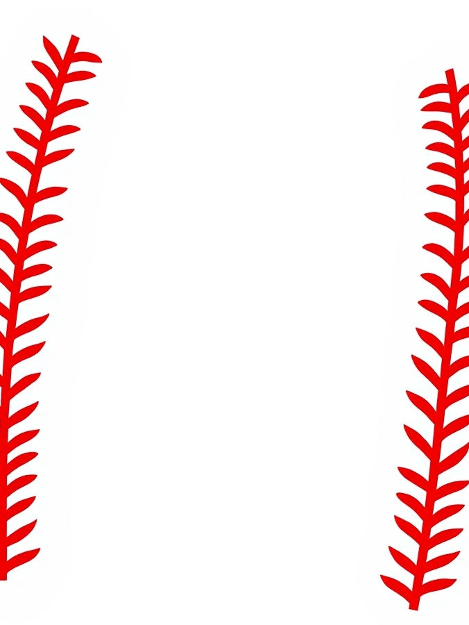 Red Baseball Stitch Border Rug